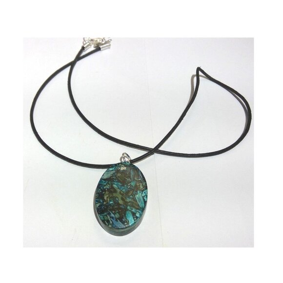 Jewelry - Handmade Tumbleweed Necklace -- Oval in Blue/Teal
